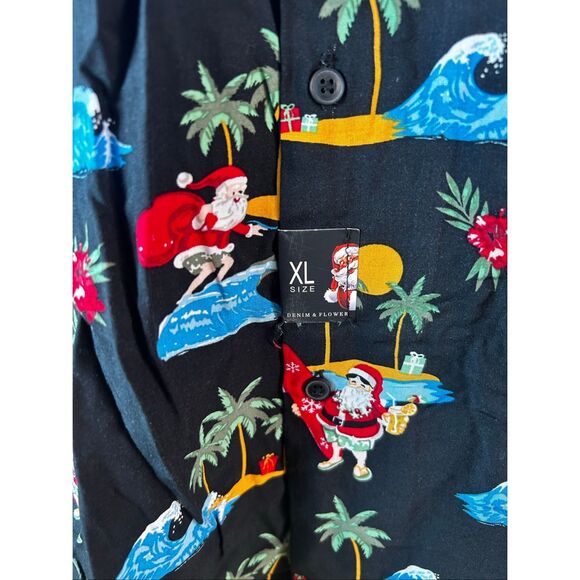 Denim & Flower Extra Large (XL) Surfing Santa Shirt - Picture 3 of 5